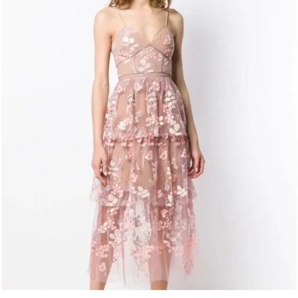 Self-portrait sakura long dress us4 uk8 - Picture 6 of 6